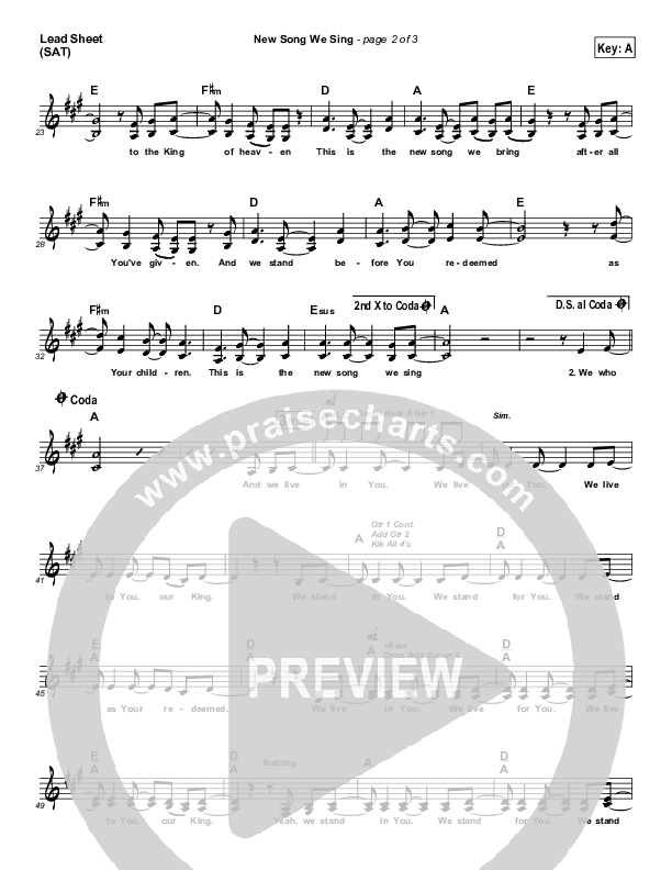 New Song We Sing Lead Sheet (SAT) (Meredith Andrews)