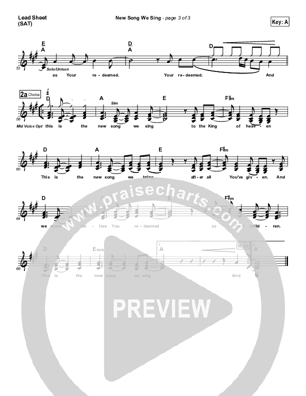 New Song We Sing Lead Sheet (SAT) (Meredith Andrews)
