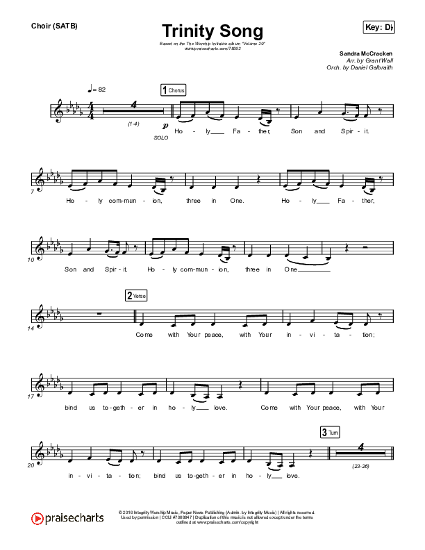 Trinity Song Choir Sheet (SATB) (The Worship Initiative)