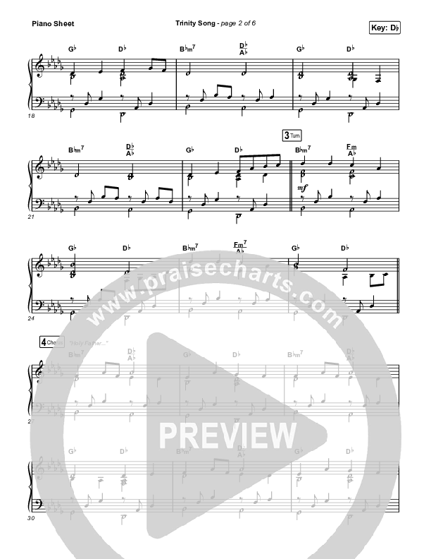 Trinity Song Piano Sheet (The Worship Initiative)