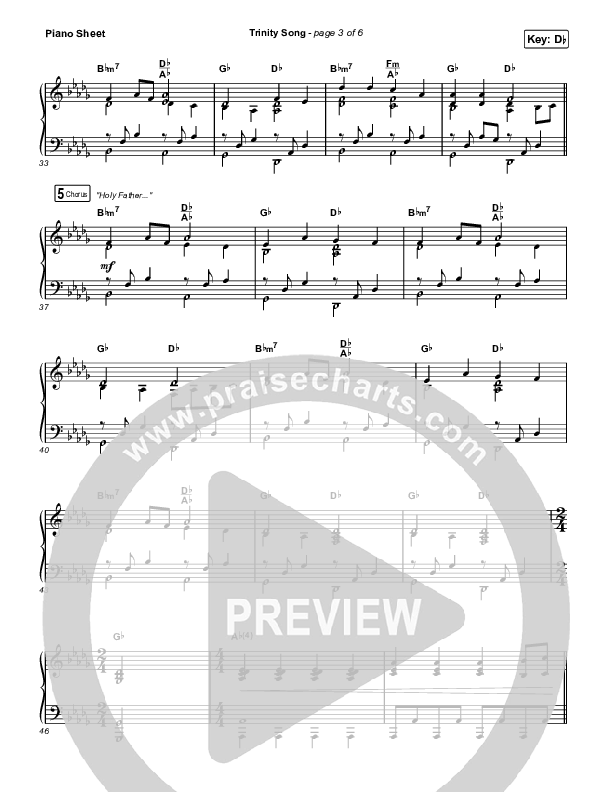 Trinity Song Piano Sheet (The Worship Initiative)