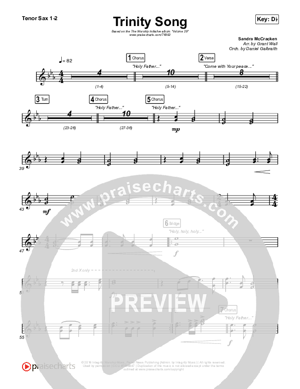 Trinity Song Tenor Sax 1/2 (The Worship Initiative)