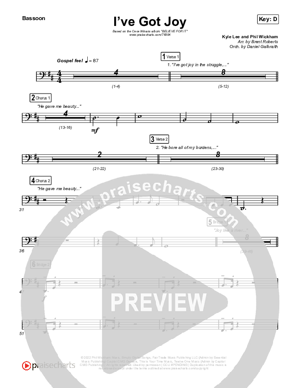 I've Got Joy Bassoon (CeCe Winans)