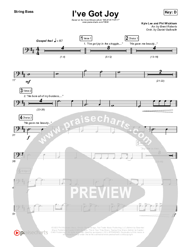 I've Got Joy Double Bass (CeCe Winans)