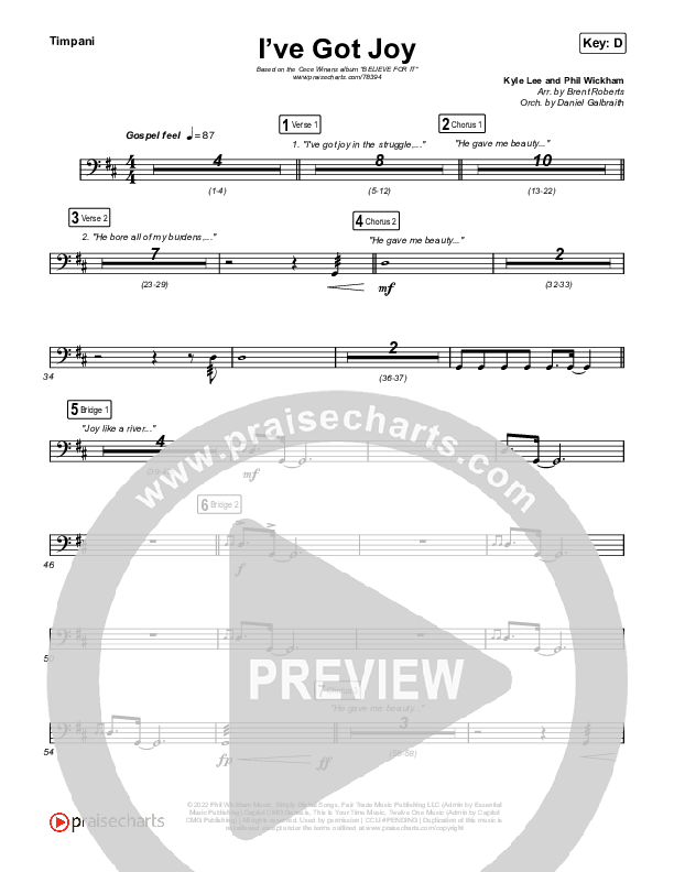 I've Got Joy Timpani (CeCe Winans)