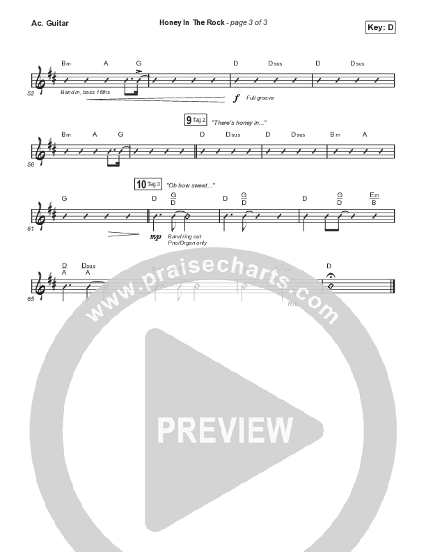 Honey In The Rock (Choral Anthem SATB) Acoustic Guitar (Brooke Ligertwood / Arr. Mason Brown)