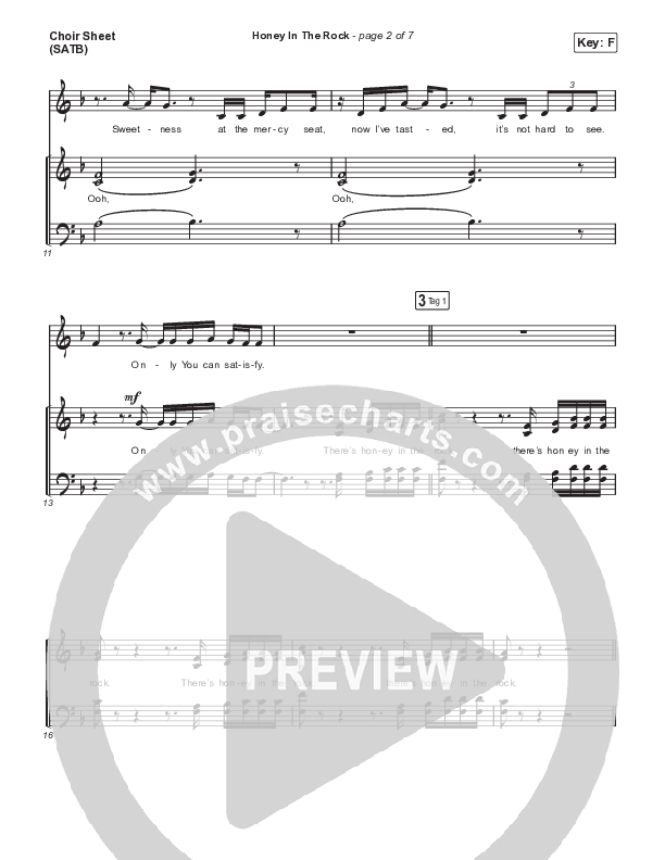 Honey In The Rock (Choral Anthem SATB) Choir Sheet (SATB) (Brooke Ligertwood / Arr. Mason Brown)