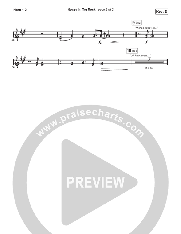 Honey In The Rock (Choral Anthem SATB) French Horn 1,2 (Brooke Ligertwood / Arr. Mason Brown)