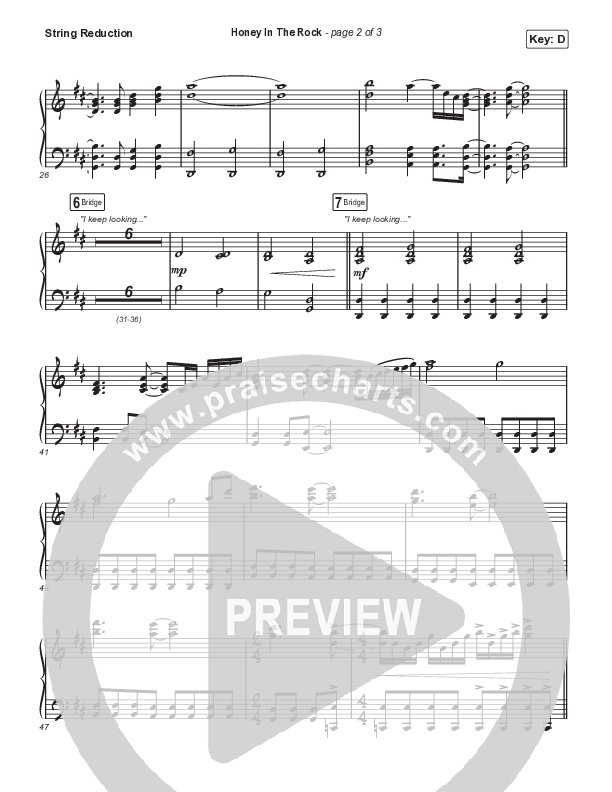 Honey In The Rock (Choral Anthem SATB) String Reduction (Brooke Ligertwood / Arr. Mason Brown)