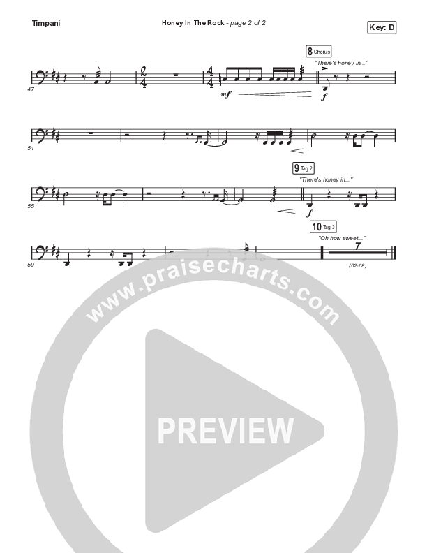 Honey In The Rock (Choral Anthem SATB) Timpani (Brooke Ligertwood / Arr. Mason Brown)