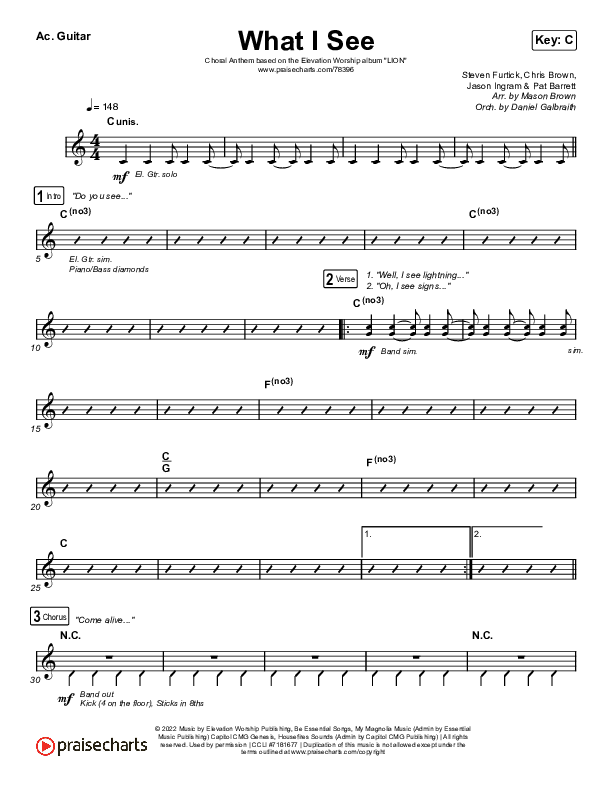 What I See (Choral Anthem SATB) Acoustic Guitar (Elevation Worship / Arr. Mason Brown)