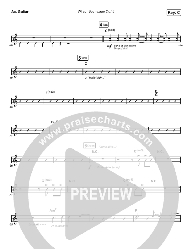 What I See (Choral Anthem SATB) Acoustic Guitar (Elevation Worship / Arr. Mason Brown)