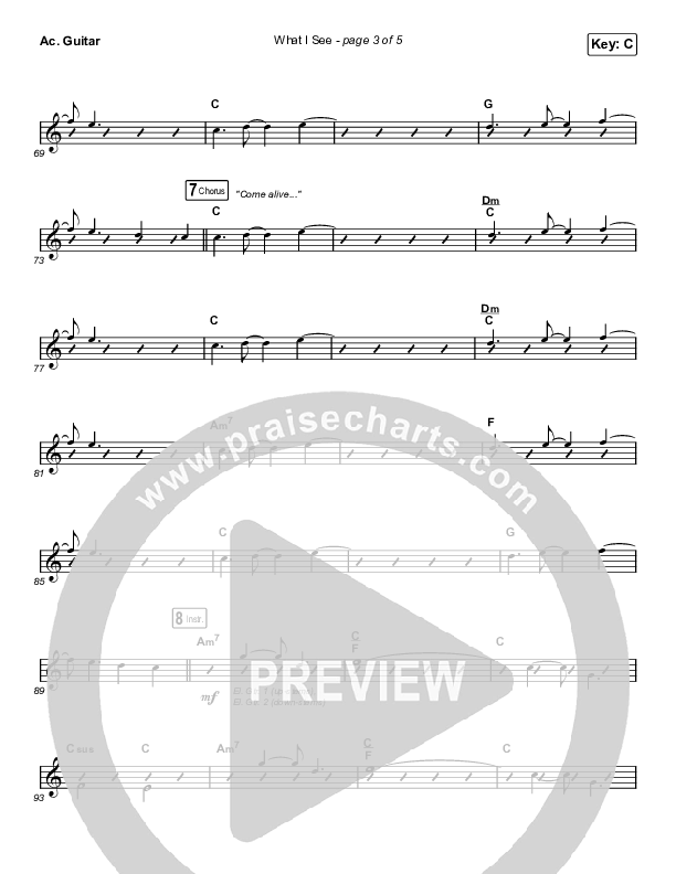 What I See (Choral Anthem SATB) Acoustic Guitar (Elevation Worship / Arr. Mason Brown)