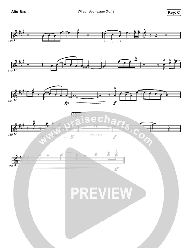What I See (Choral Anthem SATB) Alto Sax (Elevation Worship / Arr. Mason Brown)