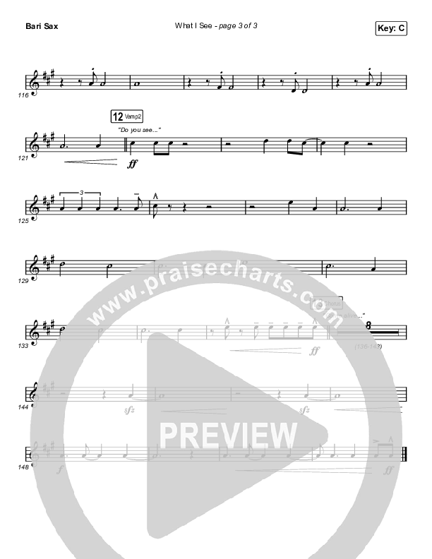 What I See (Choral Anthem SATB) Bari Sax (Elevation Worship / Arr. Mason Brown)