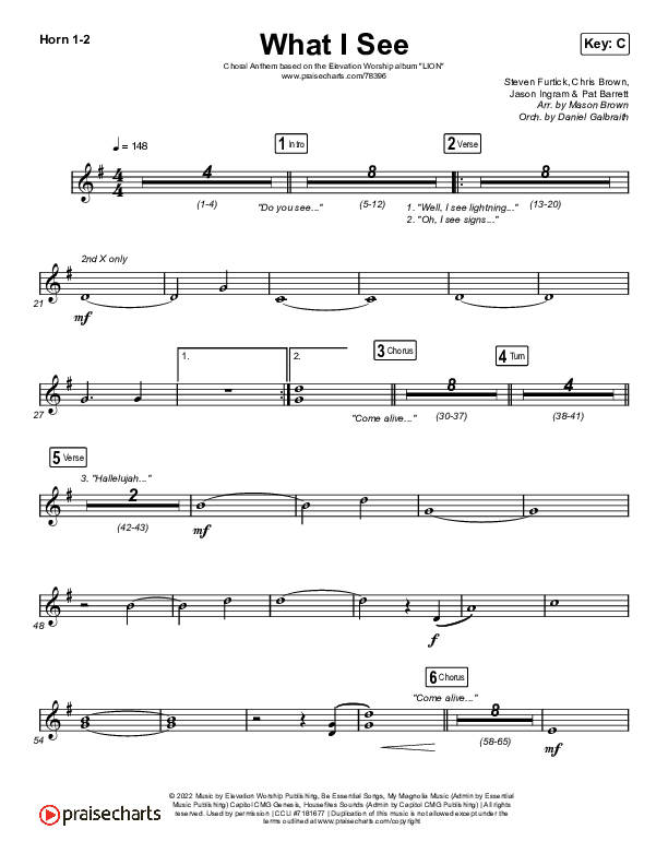What I See (Choral Anthem SATB) Brass Pack (Elevation Worship / Arr. Mason Brown)