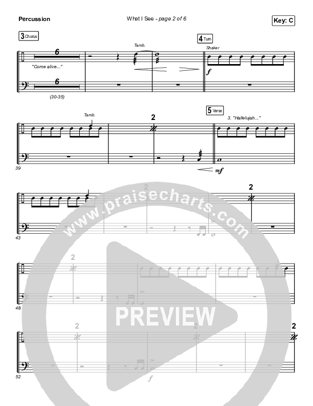 What I See (Choral Anthem SATB) Percussion (Elevation Worship / Arr. Mason Brown)