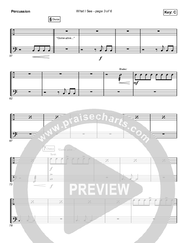 What I See (Choral Anthem SATB) Percussion (Elevation Worship / Arr. Mason Brown)