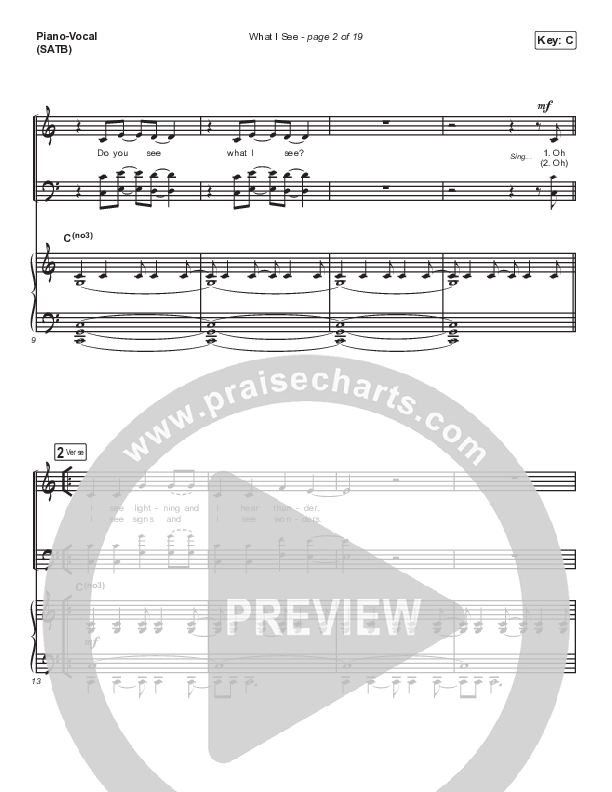 What I See (Choral Anthem SATB) Piano/Vocal (SATB) (Elevation Worship / Arr. Mason Brown)
