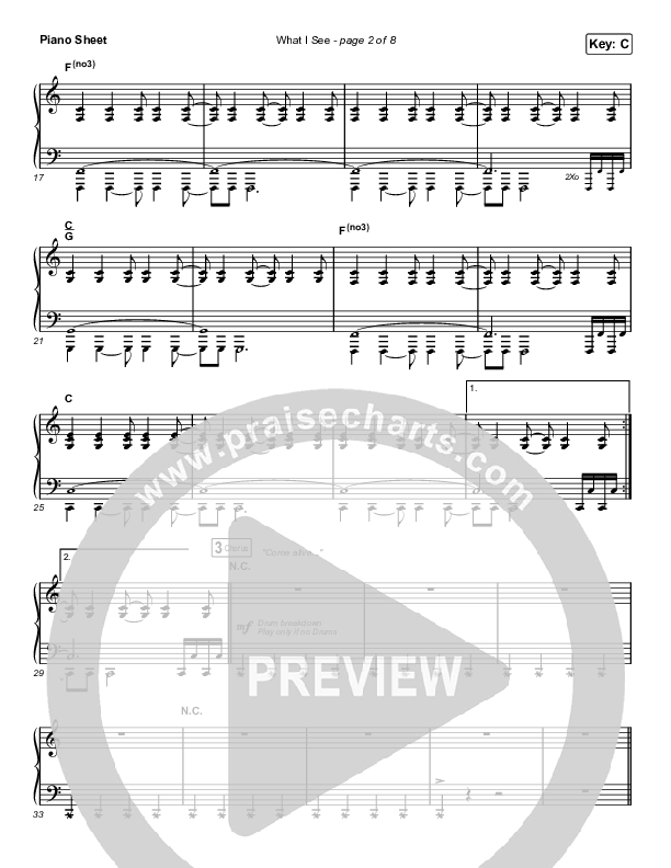 What I See (Choral Anthem SATB) Piano Sheet (Elevation Worship / Arr. Mason Brown)