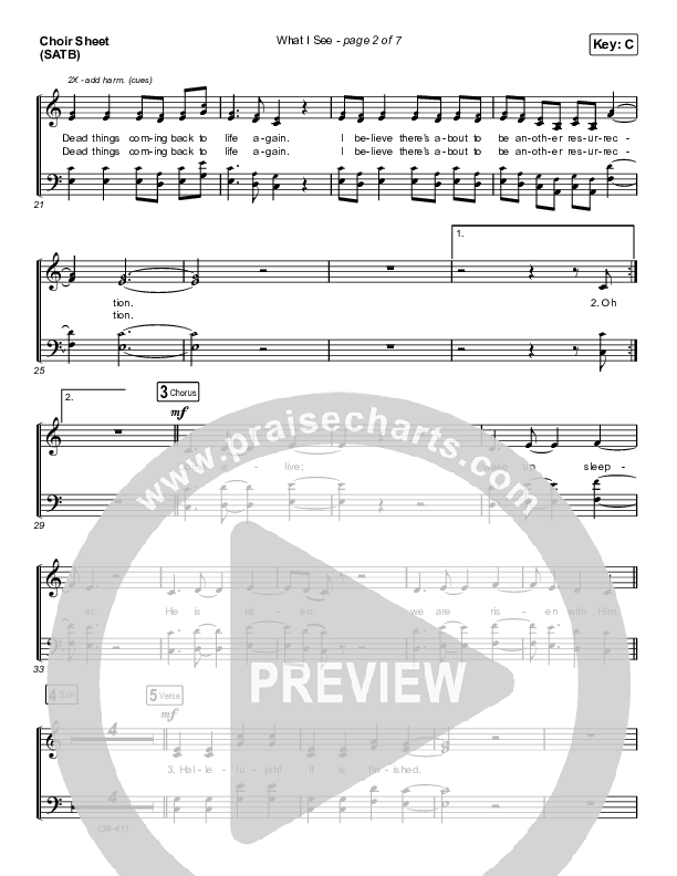 What I See (Choral Anthem SATB) Choir Vocals (SATB) (Elevation Worship / Arr. Mason Brown)