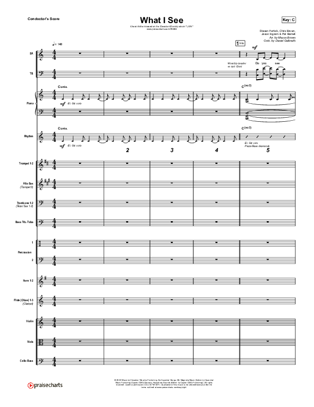 What I See (Choral Anthem SATB) Conductor's Score (Elevation Worship / Arr. Mason Brown)