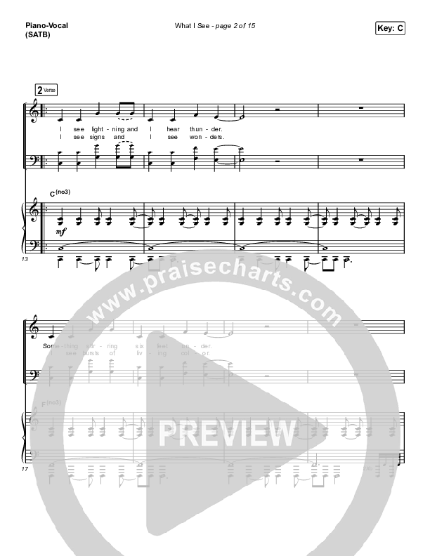 What I See (Choral Anthem SATB) Piano/Vocal (SATB) (Elevation Worship / Arr. Mason Brown)