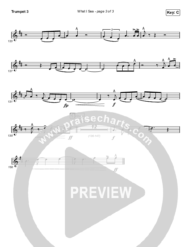 What I See (Choral Anthem SATB) Trumpet 3 (Elevation Worship / Arr. Mason Brown)