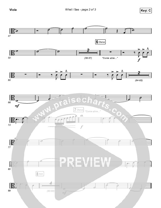 What I See (Choral Anthem SATB) Viola (Elevation Worship / Arr. Mason Brown)