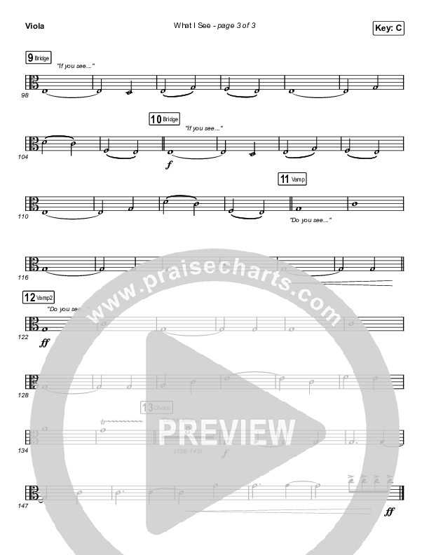 What I See (Choral Anthem SATB) Viola (Elevation Worship / Arr. Mason Brown)