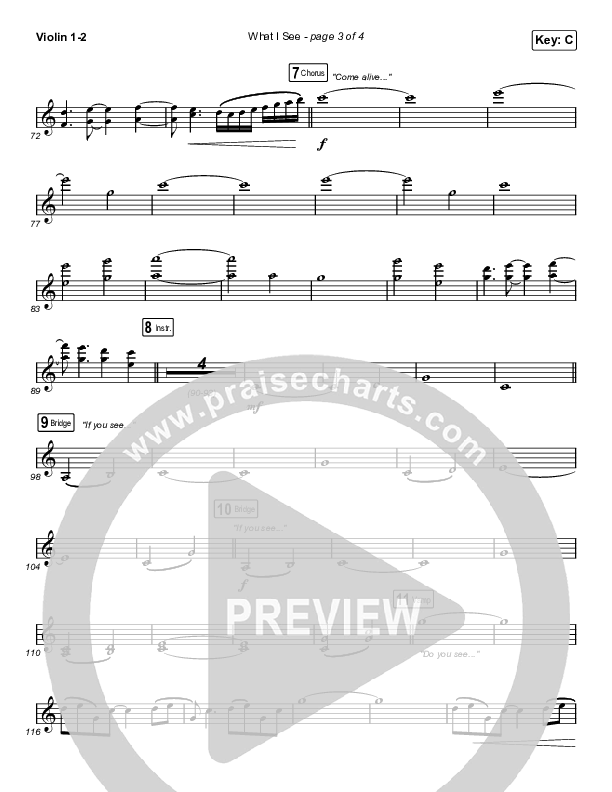 What I See (Choral Anthem SATB) String Pack (Elevation Worship / Arr. Mason Brown)