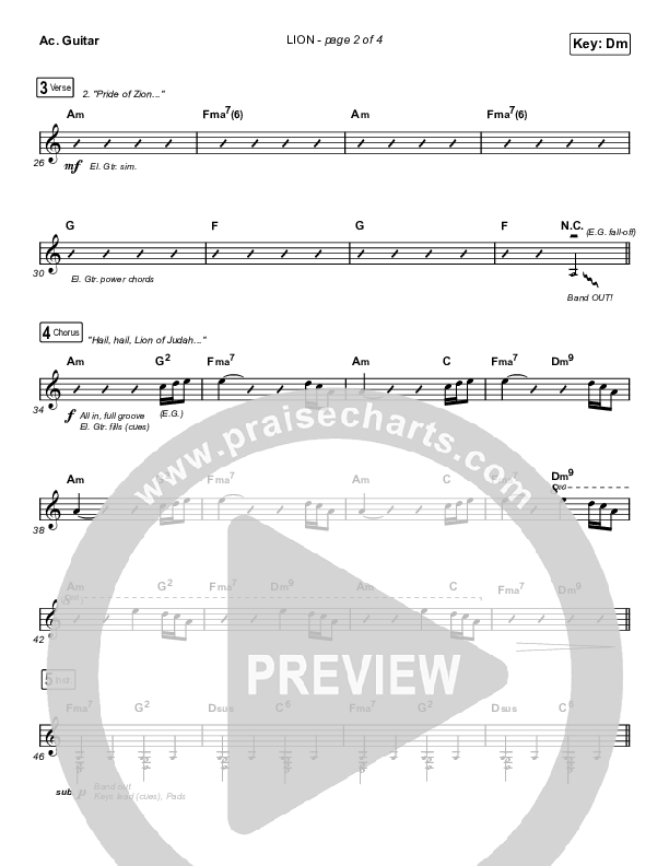 LION (Choral Anthem SATB) Acoustic Guitar (Elevation Worship / Arr. Mason Brown)