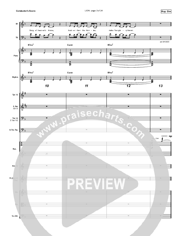 LION (Choral Anthem SATB) Orchestration (Elevation Worship / Arr. Mason Brown)