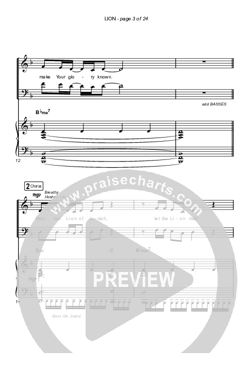 LION (Choral Anthem SATB) Octavo (SATB & Pno) (Elevation Worship / Arr. Mason Brown)