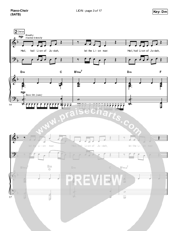 LION (Choral Anthem) Anthem (SATB + Piano) (Elevation Worship / Arr. Mason Brown)