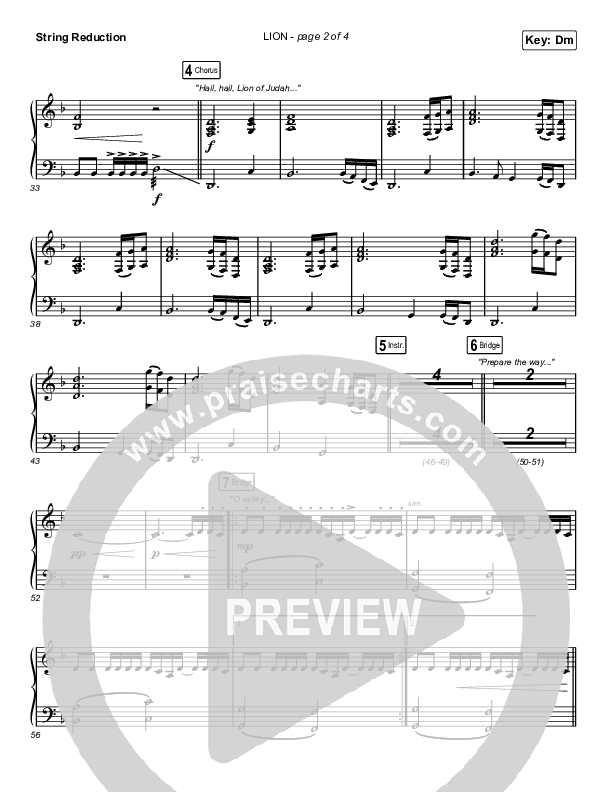 LION (Choral Anthem SATB) String Reduction (Elevation Worship / Arr. Mason Brown)