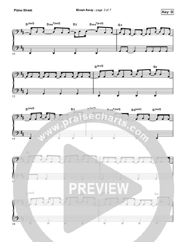 Blown Away Piano Sheet (Hillsong UNITED)