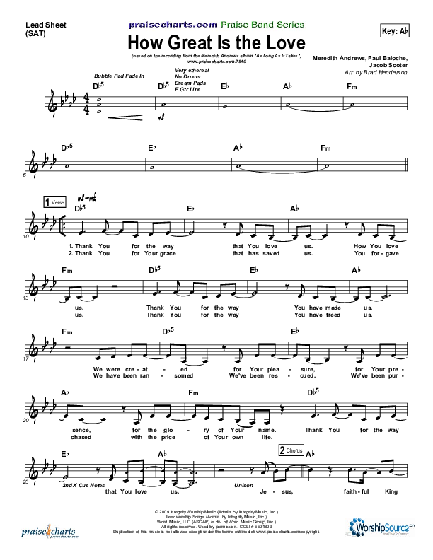 How Great Is The Love Lead (SAT) (Meredith Andrews)