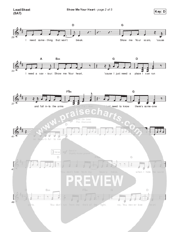 Show Me Your Heart Lead Sheet (SAT) (Hillsong UNITED)