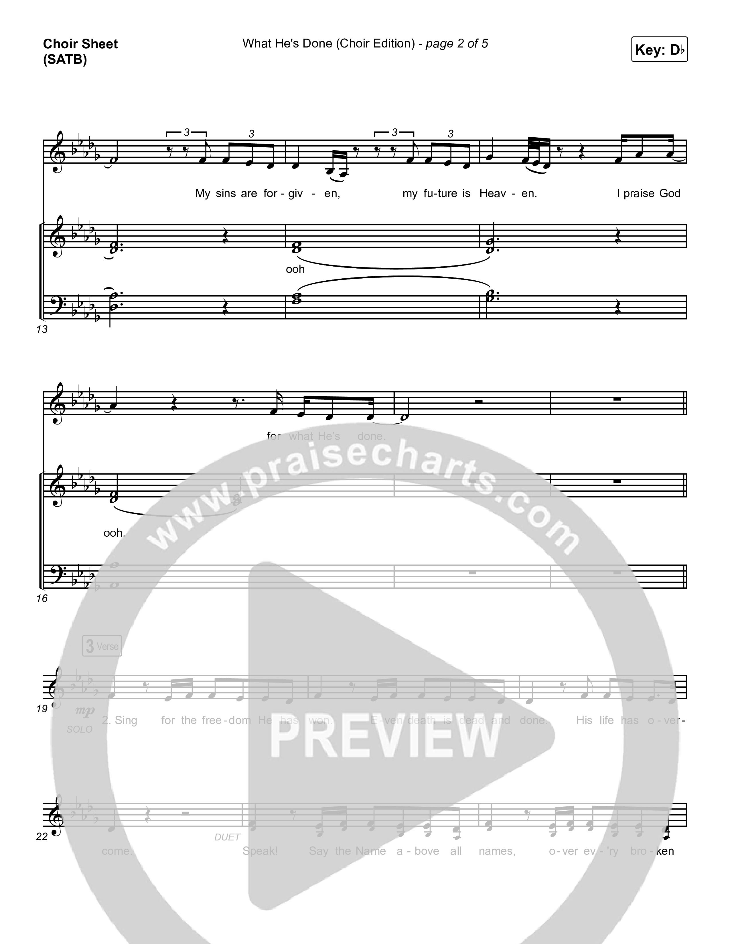 What He's Done (Choir Edition) (Choral Anthem) Choir Sheet (SATB) (Passion / Arr. Erik Foster)