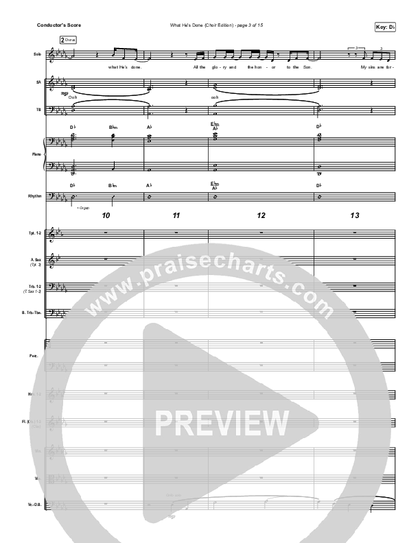 What He's Done (Choir Edition) (Choral Anthem) Conductor's Score (Passion / Arr. Erik Foster)