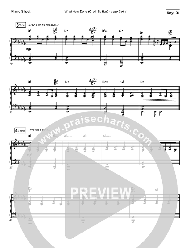 What He's Done (Choir Edition) (Choral Anthem) Piano Sheet (Passion / Arr. Erik Foster)