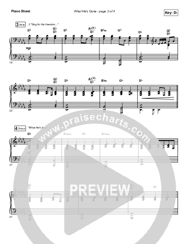 What He's Done (Choir Edition) (Choral Anthem) Piano Sheet (Passion / Arr. Erik Foster)