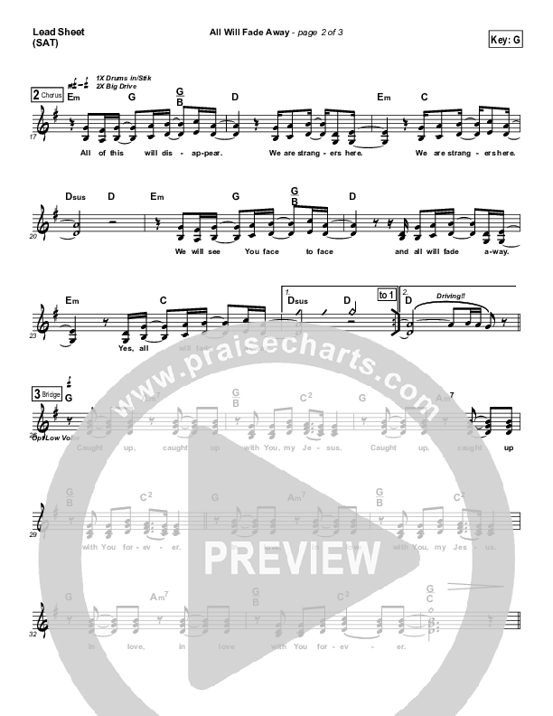 All Will Fade Away Lead Sheet (SAT) (Meredith Andrews)