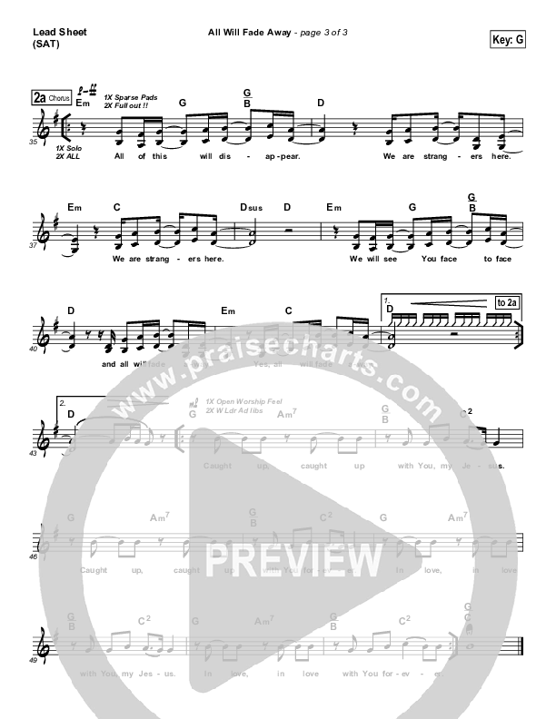 All Will Fade Away Lead Sheet (Meredith Andrews)