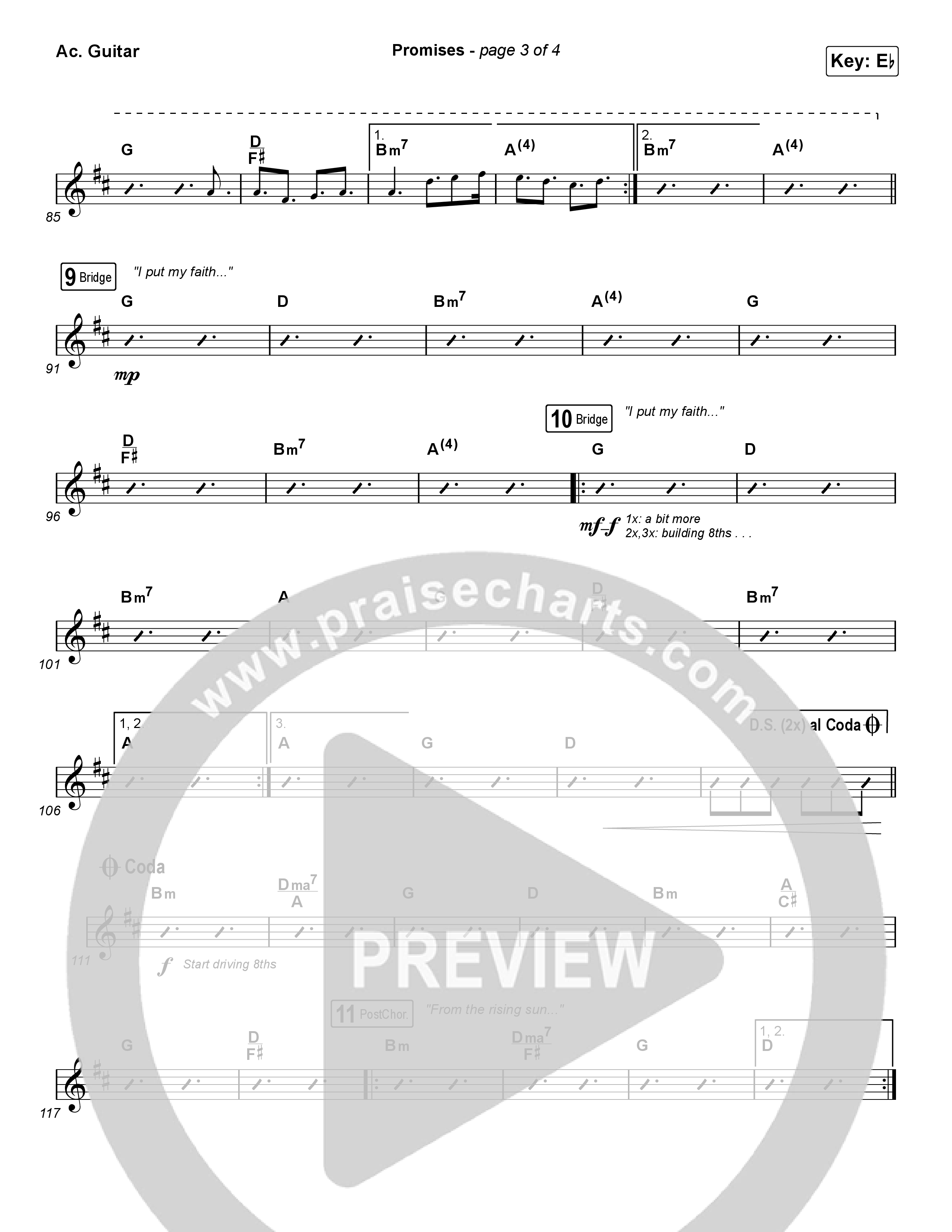 Promises (Worship Choir SAB) Acoustic Guitar (Maverick City Music / Arr. Erik Foster)