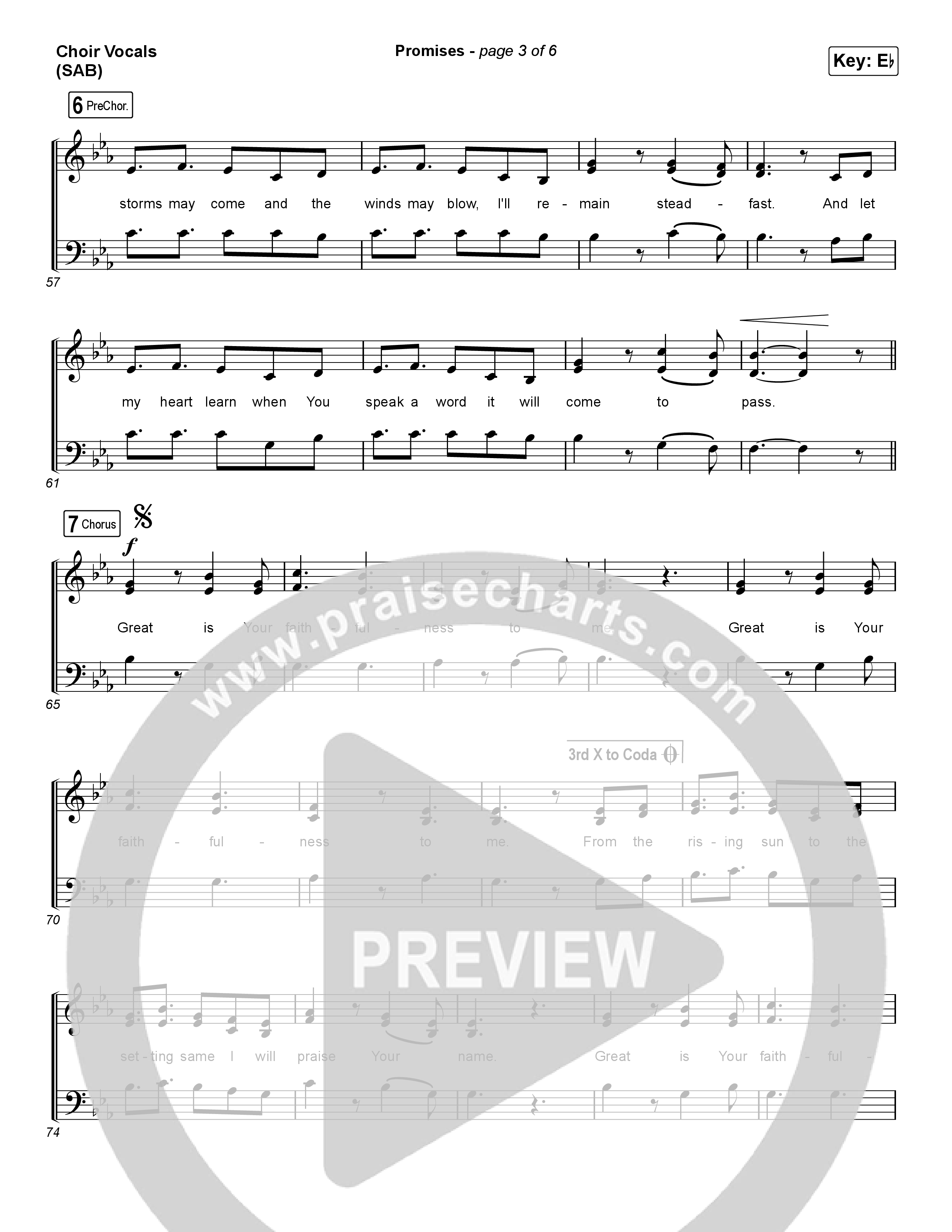 Promises (Worship Choir SAB) Choir Sheet (SAB) (Maverick City Music / Arr. Erik Foster)