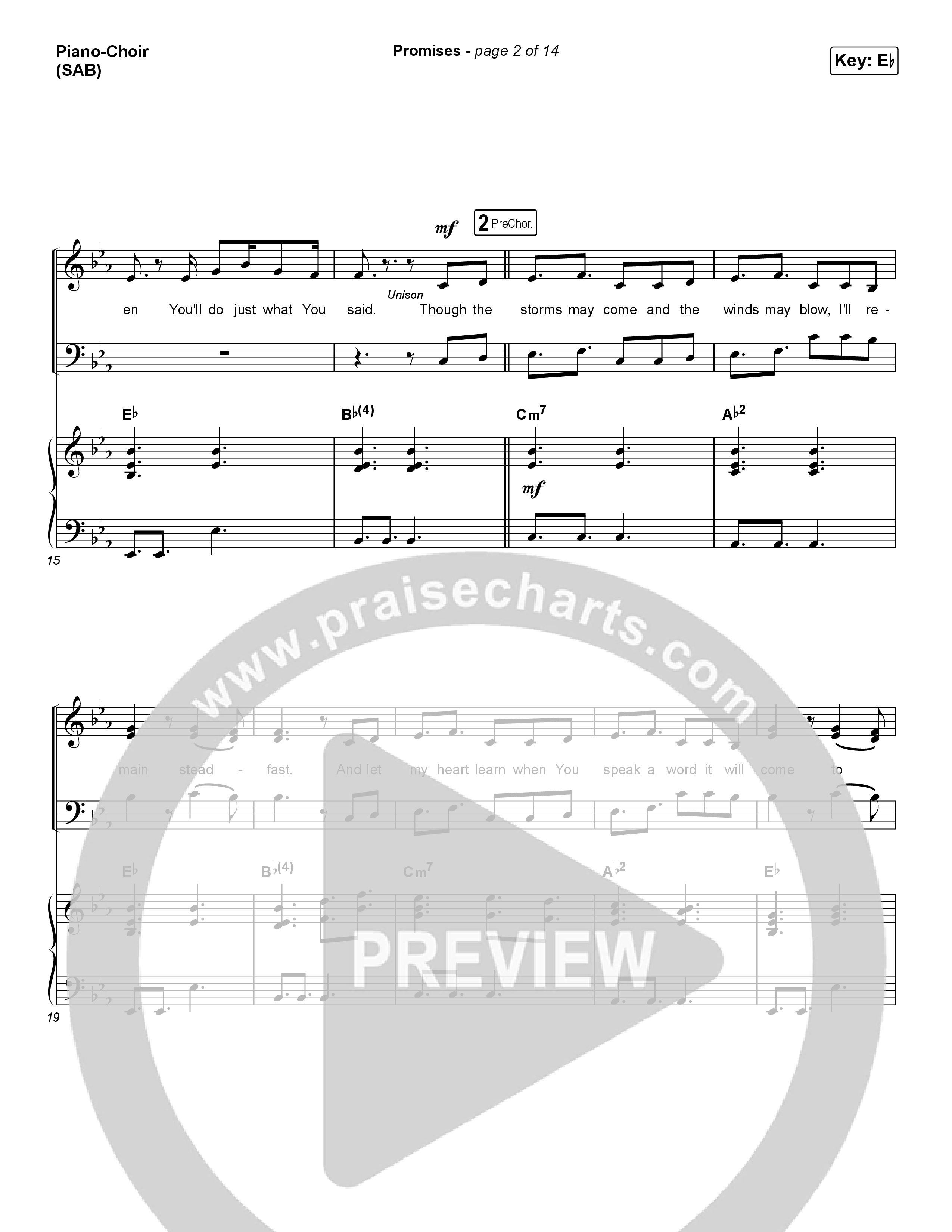 Promises (Worship Choir SAB) Piano/Choir (SAB) (Maverick City Music / Arr. Erik Foster)