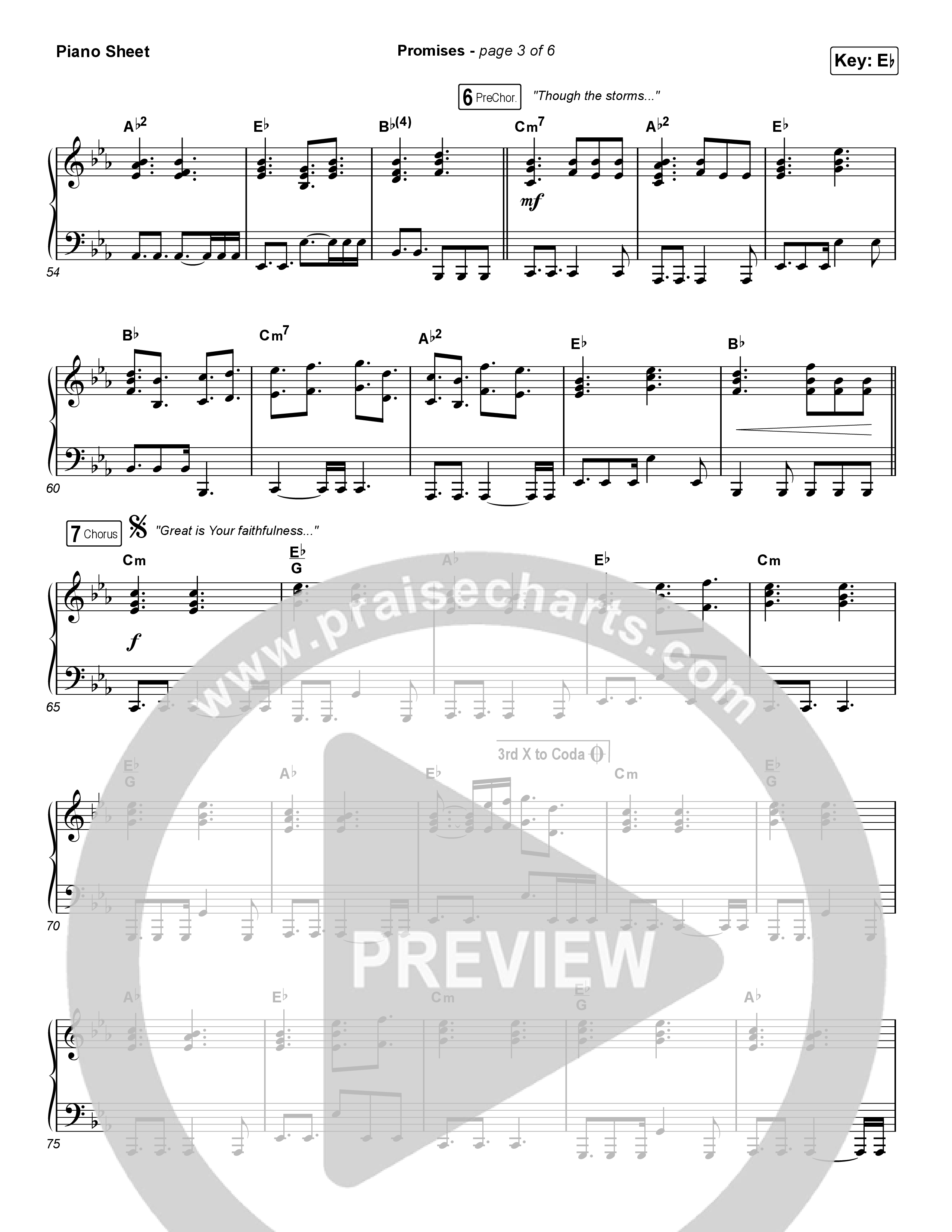 Promises (Worship Choir SAB) Piano Sheet (Maverick City Music / Arr. Erik Foster)
