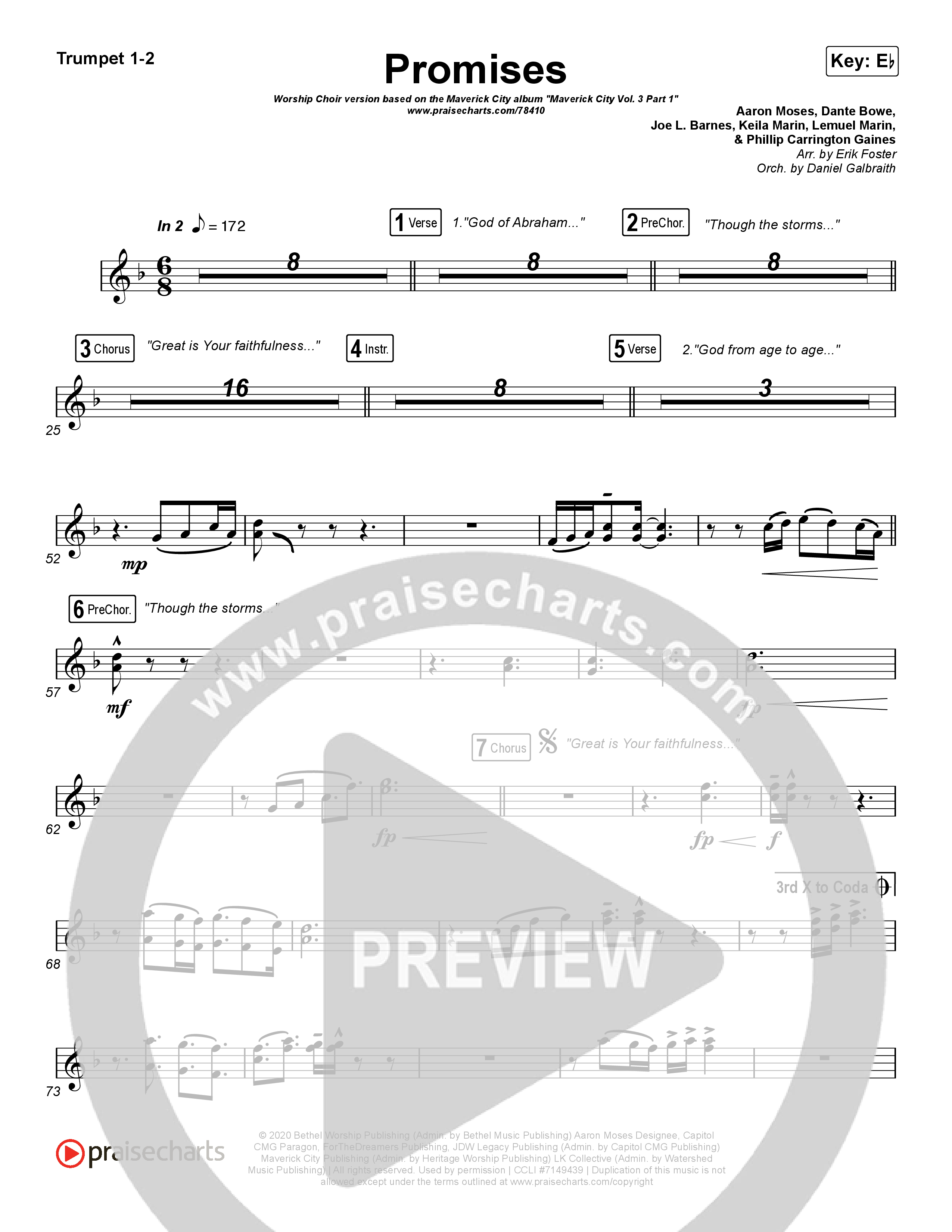 Promises (Worship Choir SAB) Brass Pack (Maverick City Music / Arr. Erik Foster)